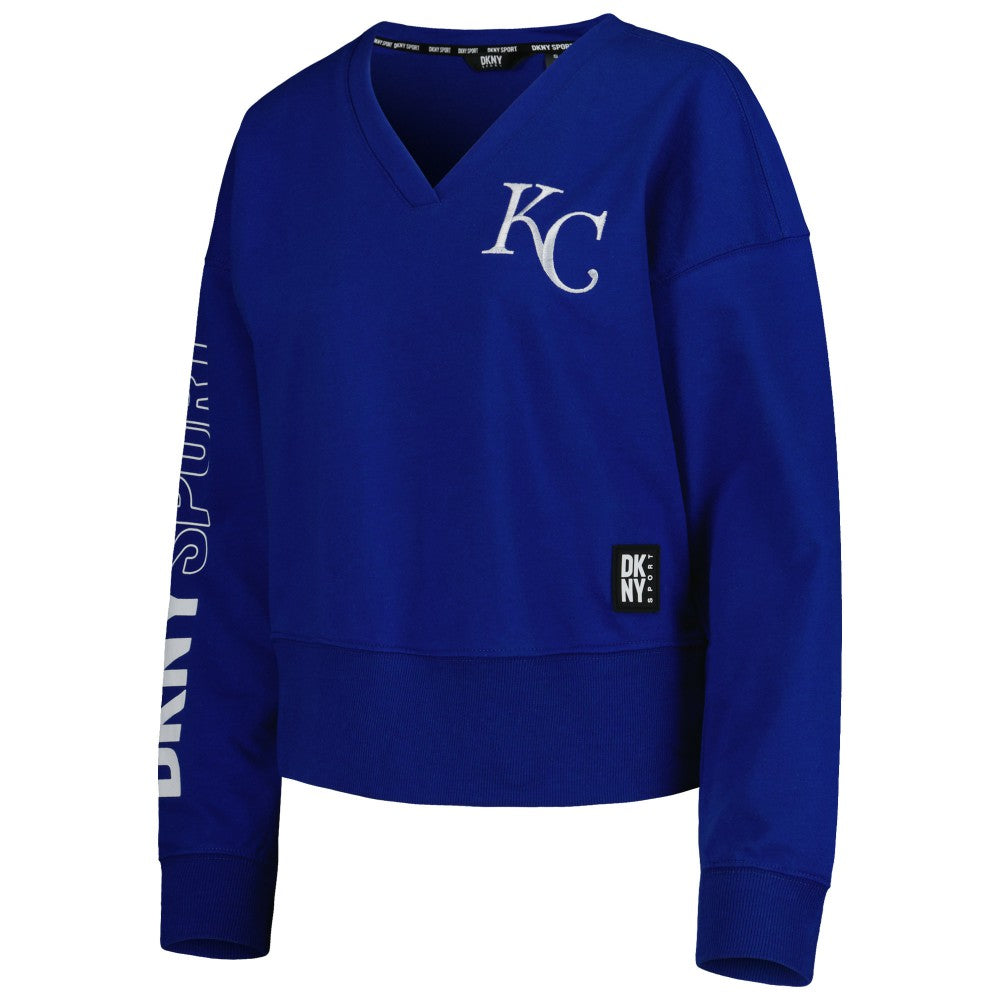 Kansas City Royals DKNY Sport Women's Lily V-Neck Pullover Sweatshirt Outlet