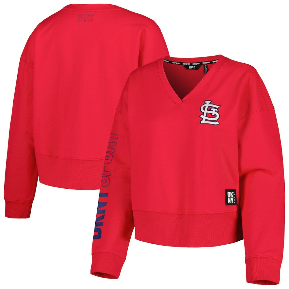 St. Louis Cardinals DKNY Sport Women's Lily V-Neck Pullover Sweatshirt Online
