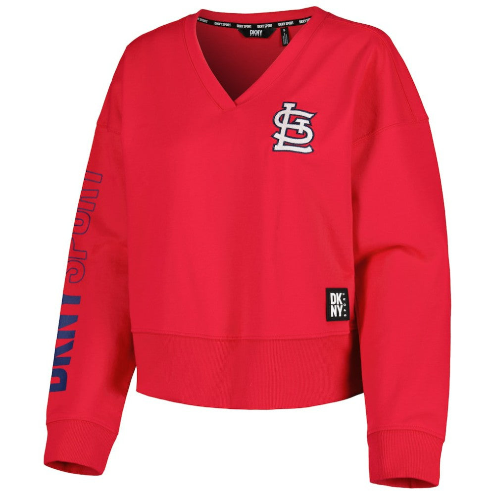 St. Louis Cardinals DKNY Sport Women's Lily V-Neck Pullover Sweatshirt Online