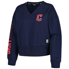 Cleveland Guardians DKNY Sport Women's Lily V-Neck Pullover Sweatshirt Online