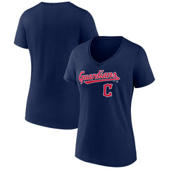 Cleveland Guardians Women's Lockup V-Neck T-Shirt Discount