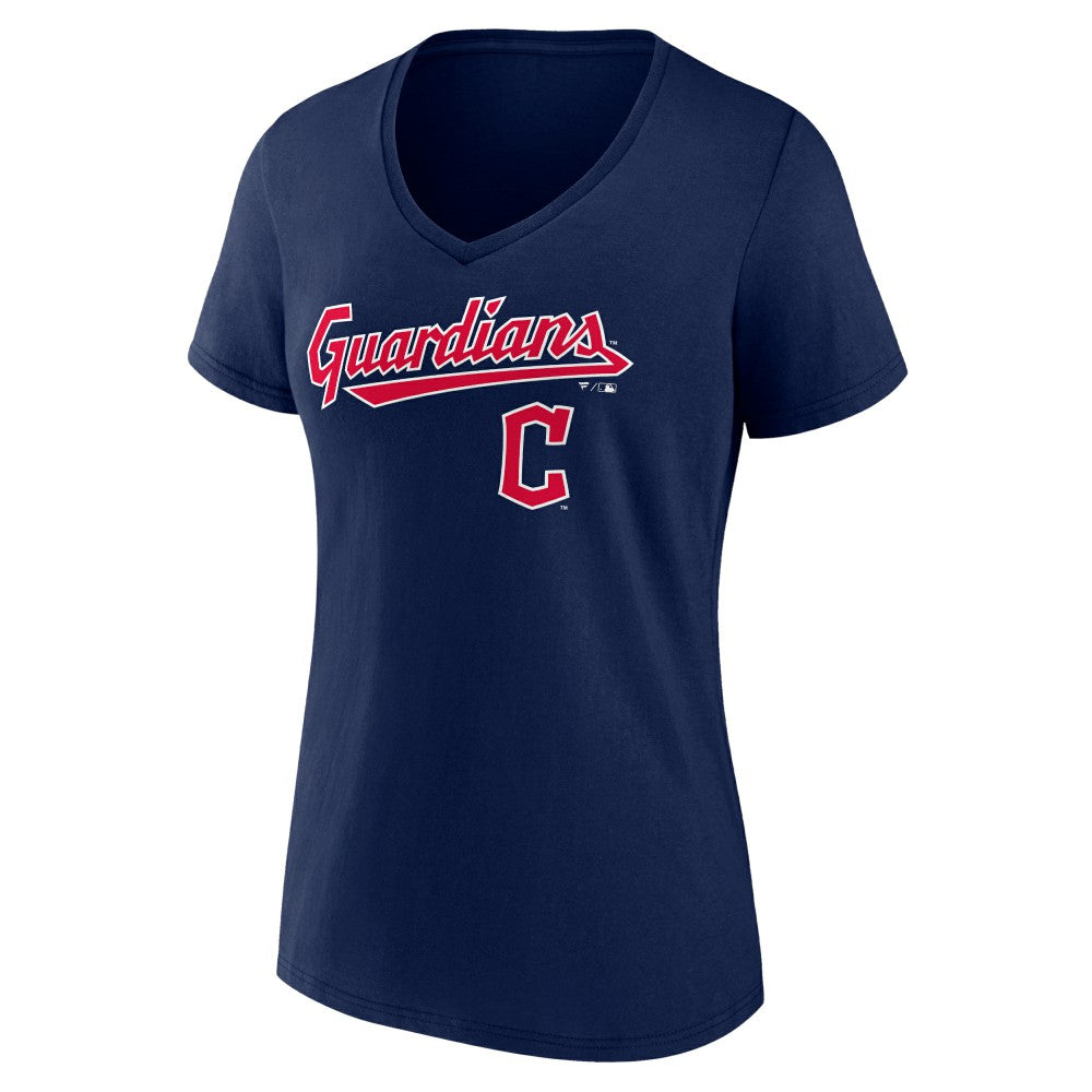Cleveland Guardians Women's Lockup V-Neck T-Shirt Discount