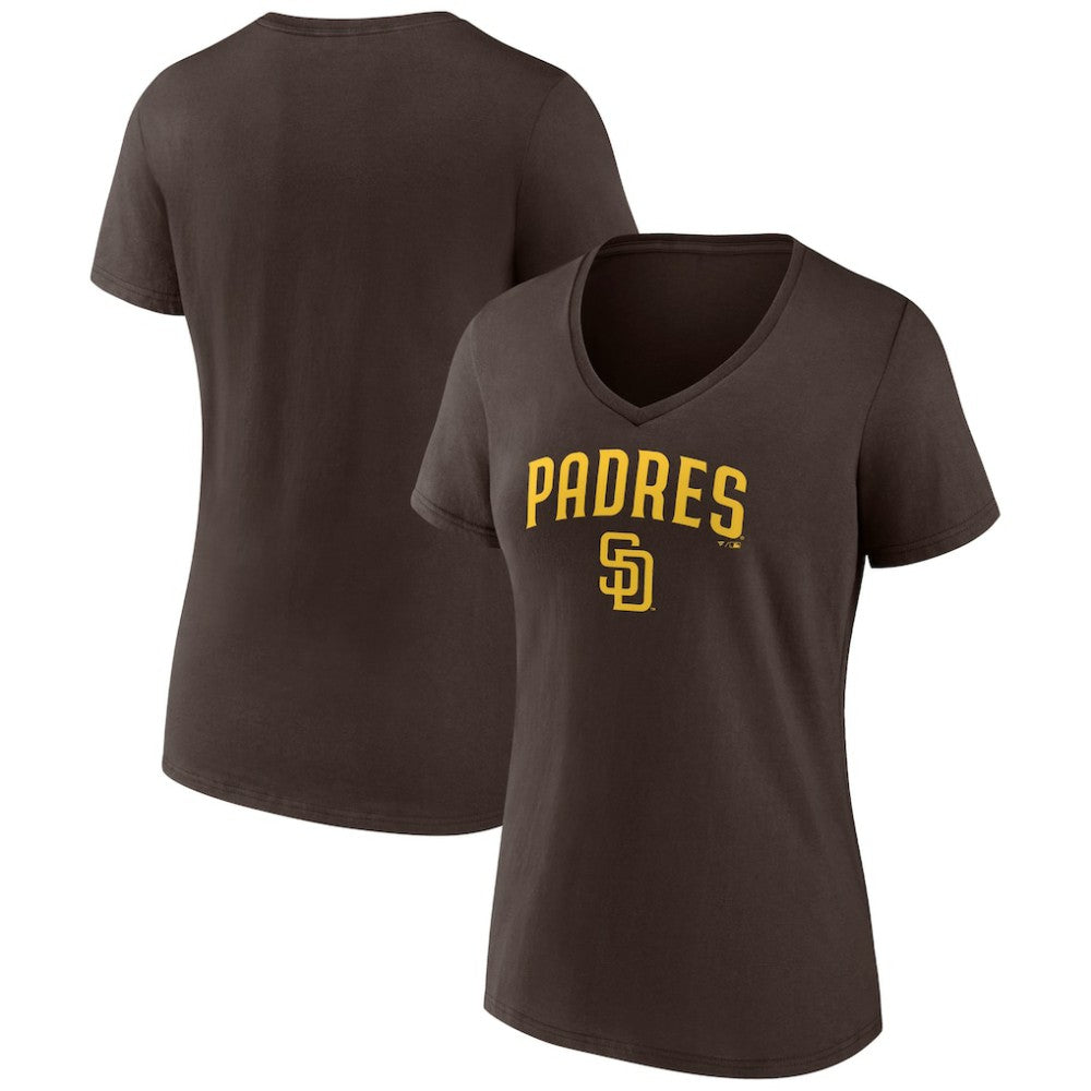 San Diego Padres Women's Lockup V-Neck T-Shirt Discount