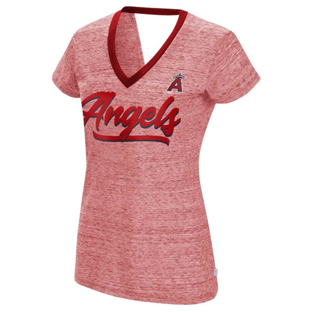 Los Angeles Angels Touch Women's Halftime Back Wrap Top V-Neck T-Shirt Online