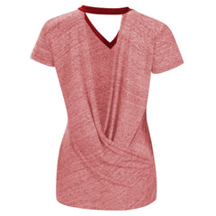 Los Angeles Angels Touch Women's Halftime Back Wrap Top V-Neck T-Shirt Online