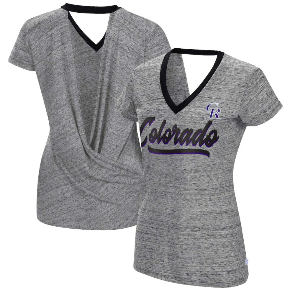 Colorado Rockies Touch Women's Halftime Back Wrap Top V-Neck T-Shirt Online