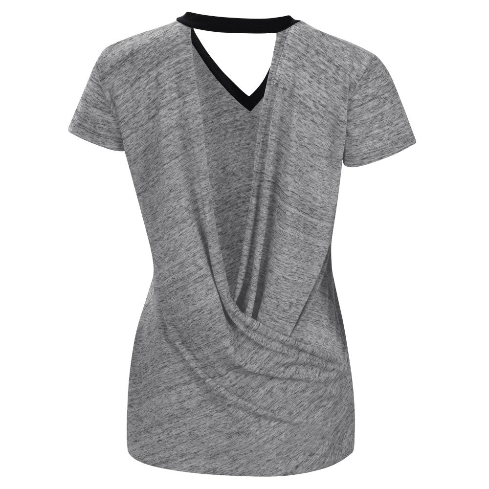 Miami Marlins Touch Women's Halftime Back Wrap Top V-Neck T-Shirt Sale