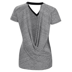 Miami Marlins Touch Women's Halftime Back Wrap Top V-Neck T-Shirt Sale