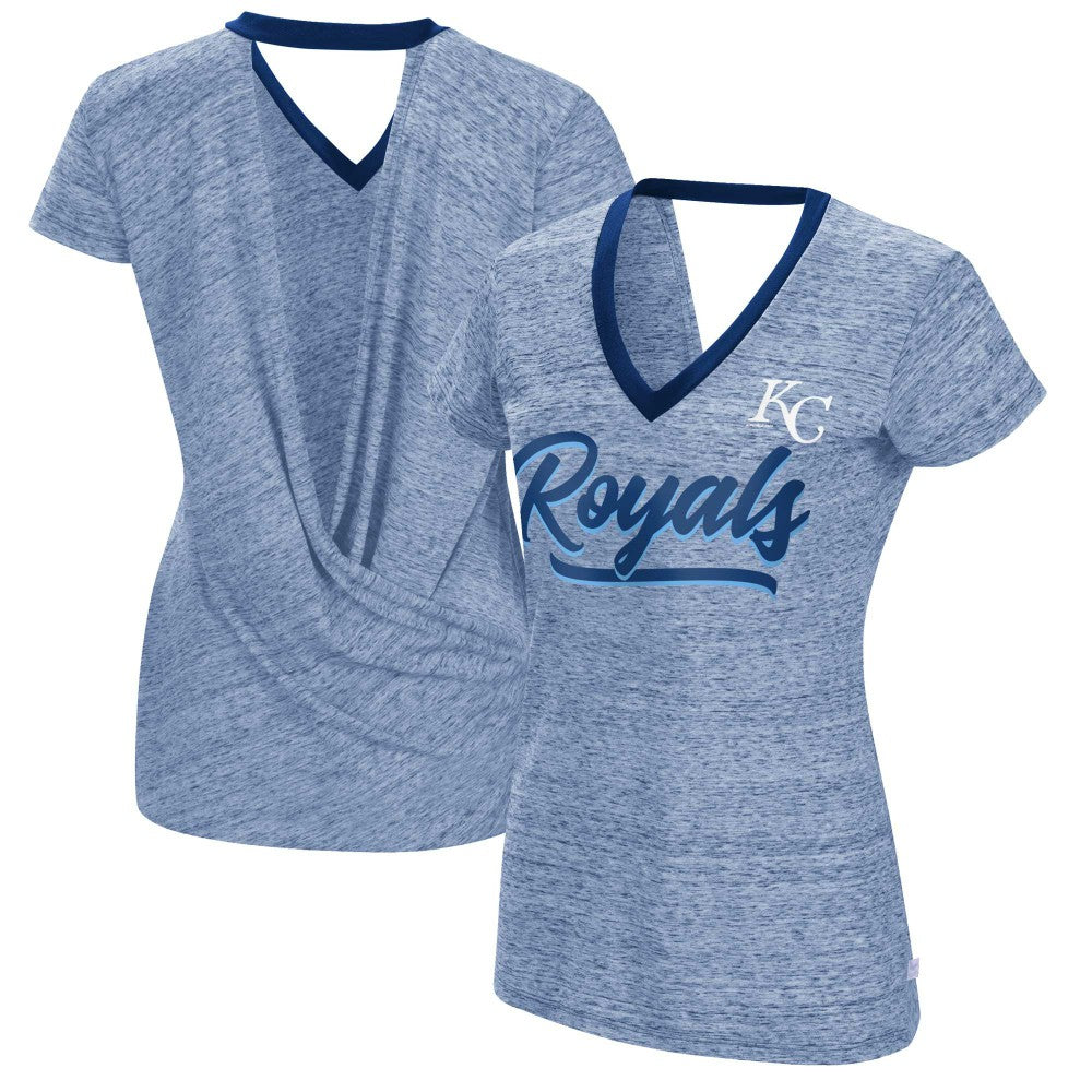 Kansas City Royals Touch Women's Halftime Back Wrap Top V-Neck T-Shirt Near Me