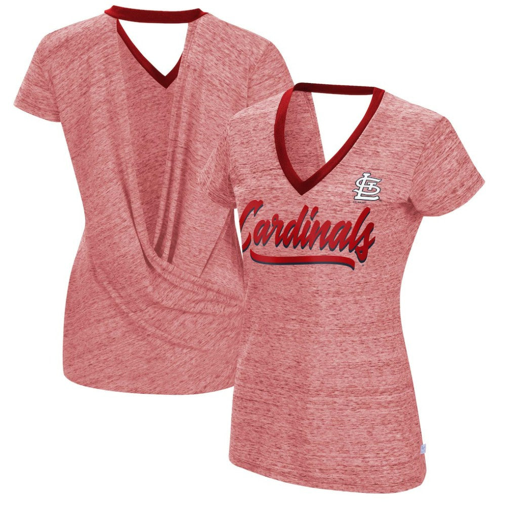 St. Louis Cardinals Touch Women's Halftime Back Wrap Top V-Neck T-Shirt Discount