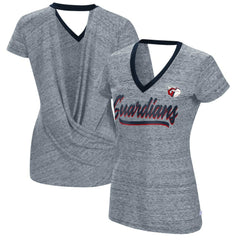 Cleveland Guardians Touch Women's Halftime Back Wrap Top V-Neck T-Shirt Discount