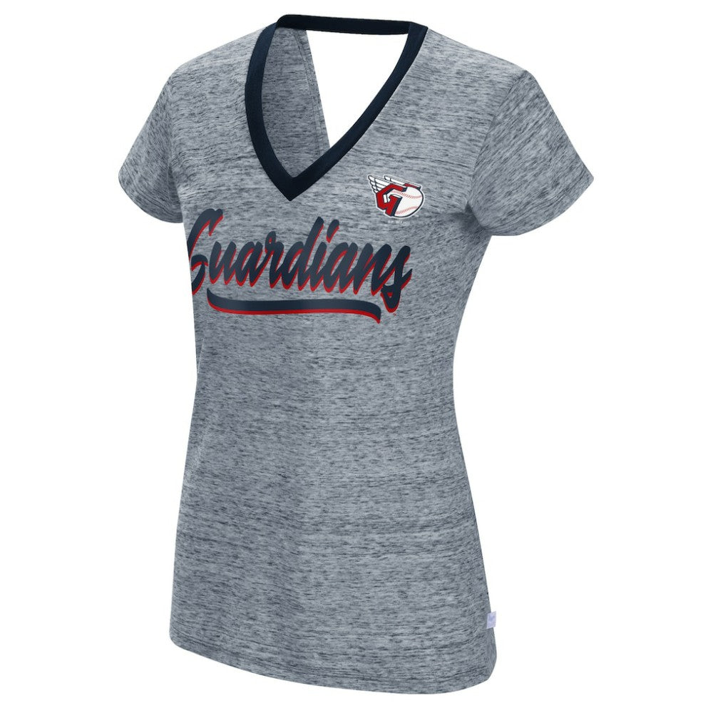 Cleveland Guardians Touch Women's Halftime Back Wrap Top V-Neck T-Shirt Discount