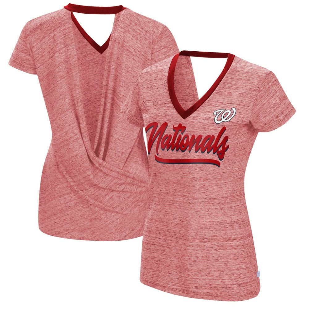 Washington Nationals Touch Women's Halftime Back Wrap Top V-Neck T-Shirt for sale