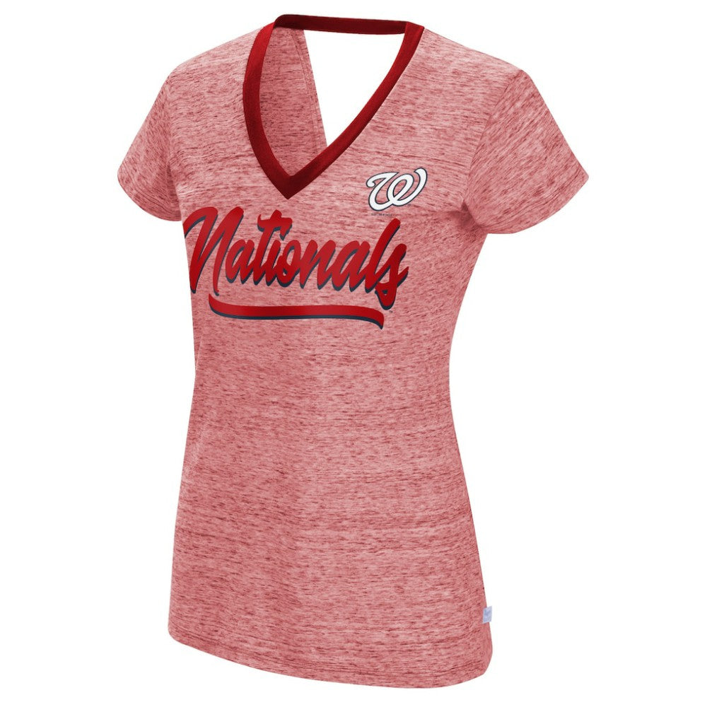 Washington Nationals Touch Women's Halftime Back Wrap Top V-Neck T-Shirt for sale