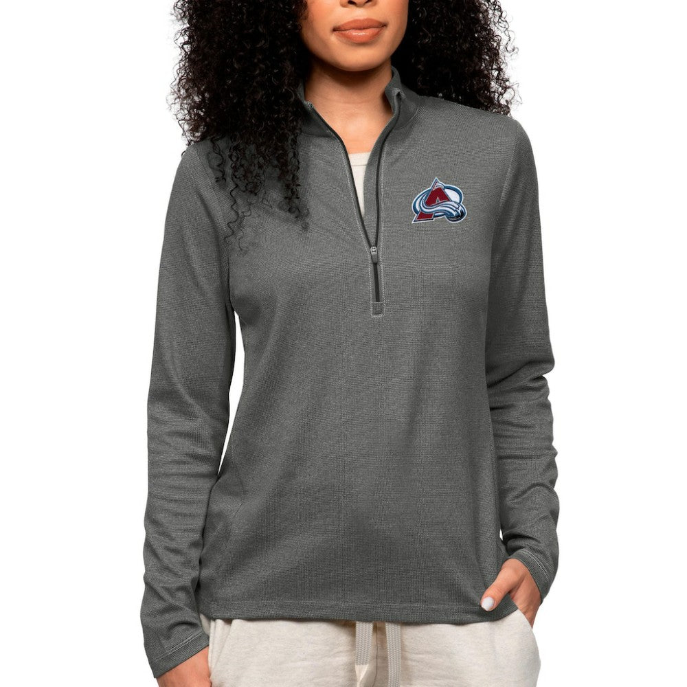 Colorado Avalanche Antigua Women's Epic Quarter-Zip Pullover Top - Heather Charcoal | NHL near me