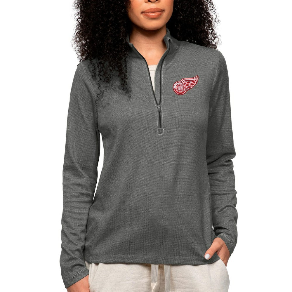 Detroit Red Wings Antigua Women's Epic Quarter-Zip Pullover Top - Heather Charcoal | NHL discount