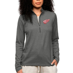 Detroit Red Wings Antigua Women's Epic Quarter-Zip Pullover Top - Heather Charcoal | NHL discount