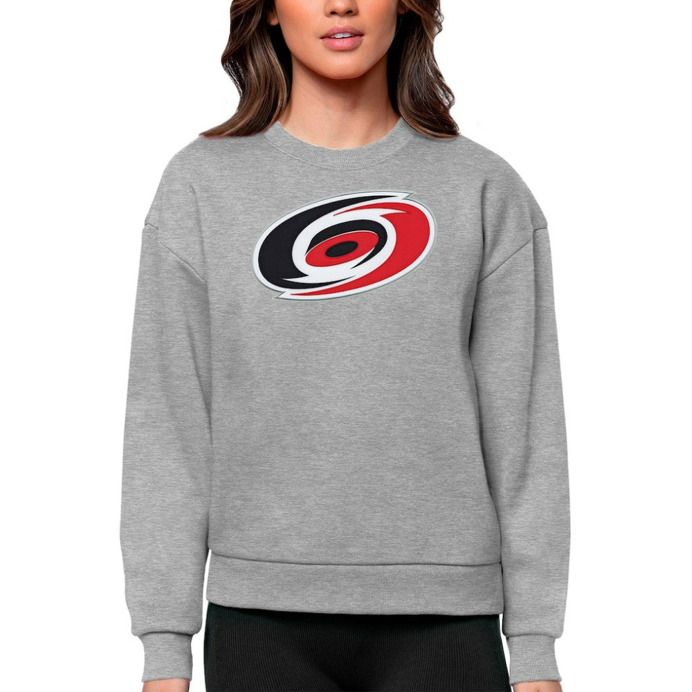 Carolina Hurricanes Antigua Women's Team Logo Victory Crewneck Pullover Sweatshirt - Heather Gray | NHL near me