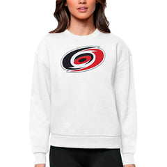 Carolina Hurricanes Antigua Women's Team Logo Victory Crewneck Pullover Sweatshirt - White | NHL on sale