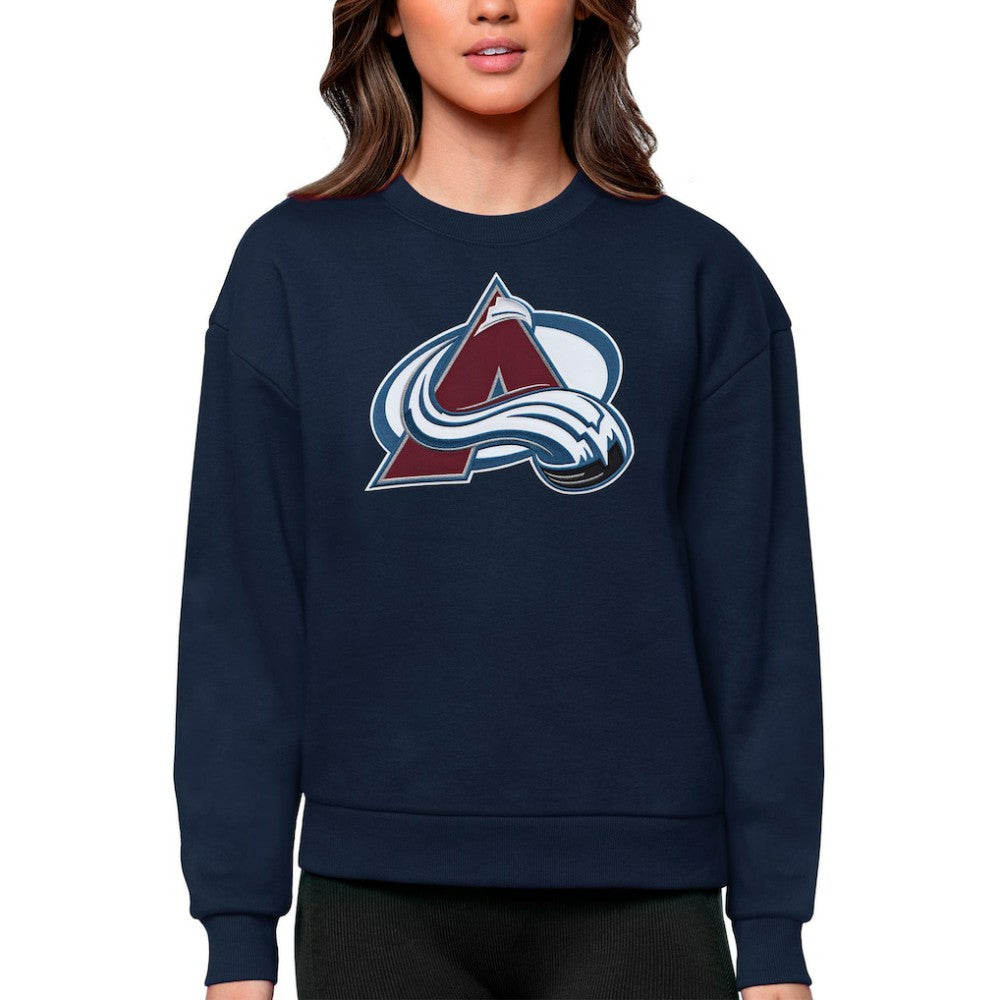 Colorado Avalanche Antigua Women's Team Logo Victory Crewneck Pullover Sweatshirt - Navy | NHL on sale