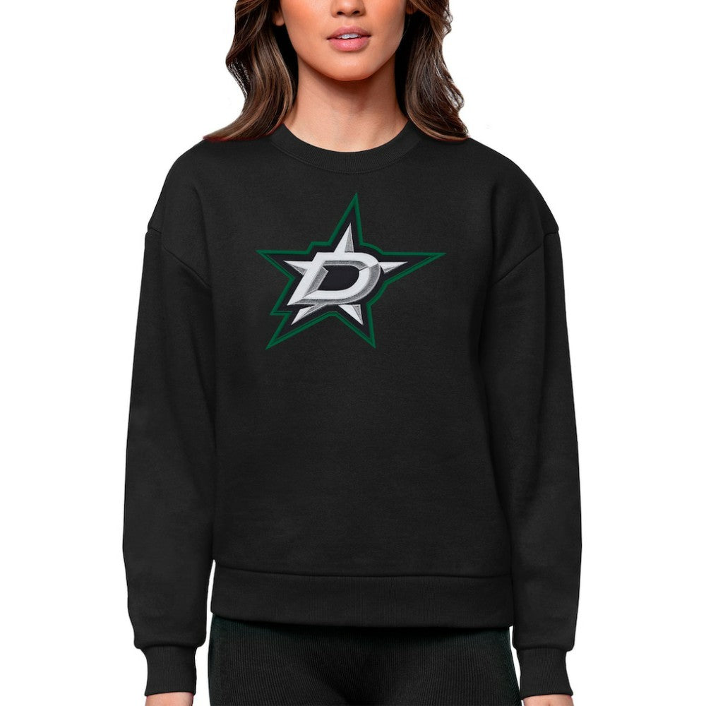 Dallas Stars Antigua Women's Team Logo Victory Crewneck Pullover Sweatshirt - Black | NHL on sale