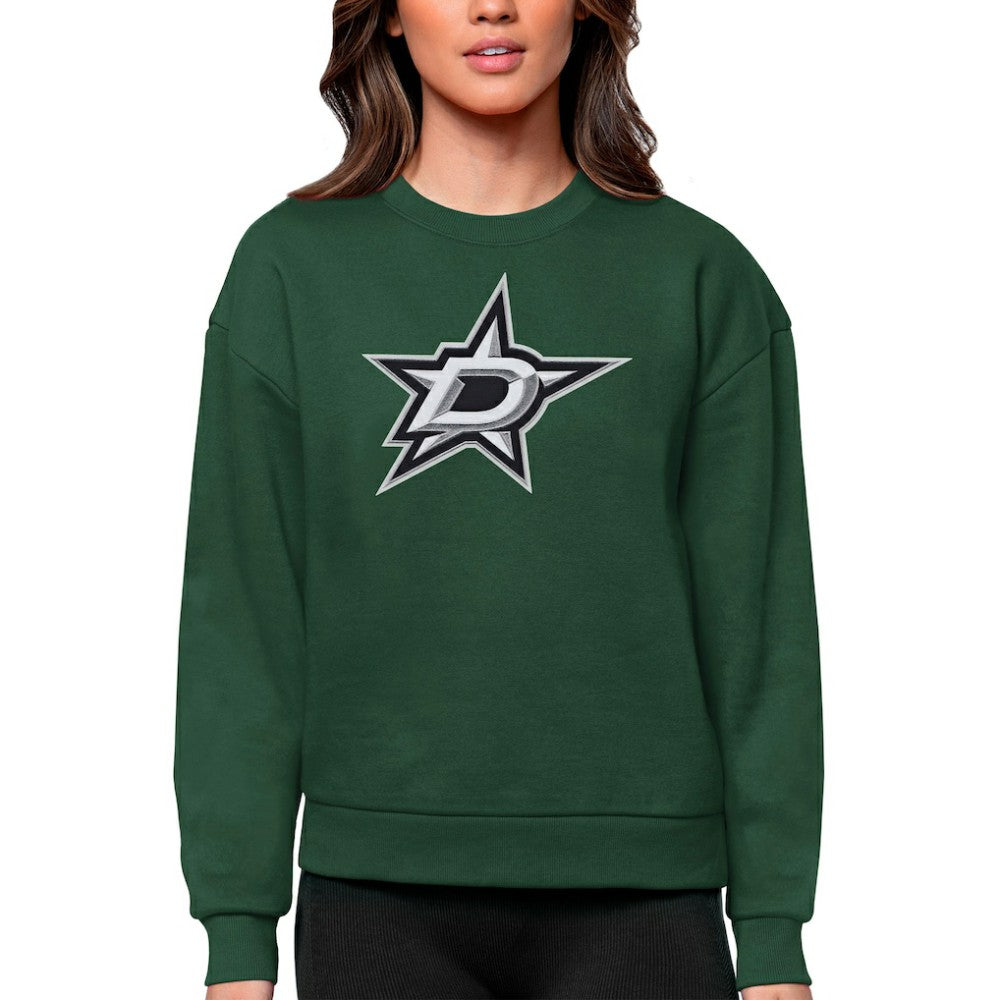 Dallas Stars Antigua Women's Team Logo Victory Crewneck Pullover Sweatshirt - Green | NHL Clearance