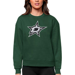 Dallas Stars Antigua Women's Team Logo Victory Crewneck Pullover Sweatshirt - Green | NHL Clearance