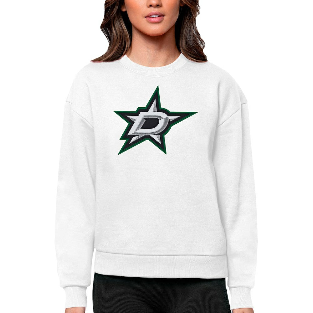 Dallas Stars Antigua Women's Team Logo Victory Crewneck Pullover Sweatshirt - White | NHL online