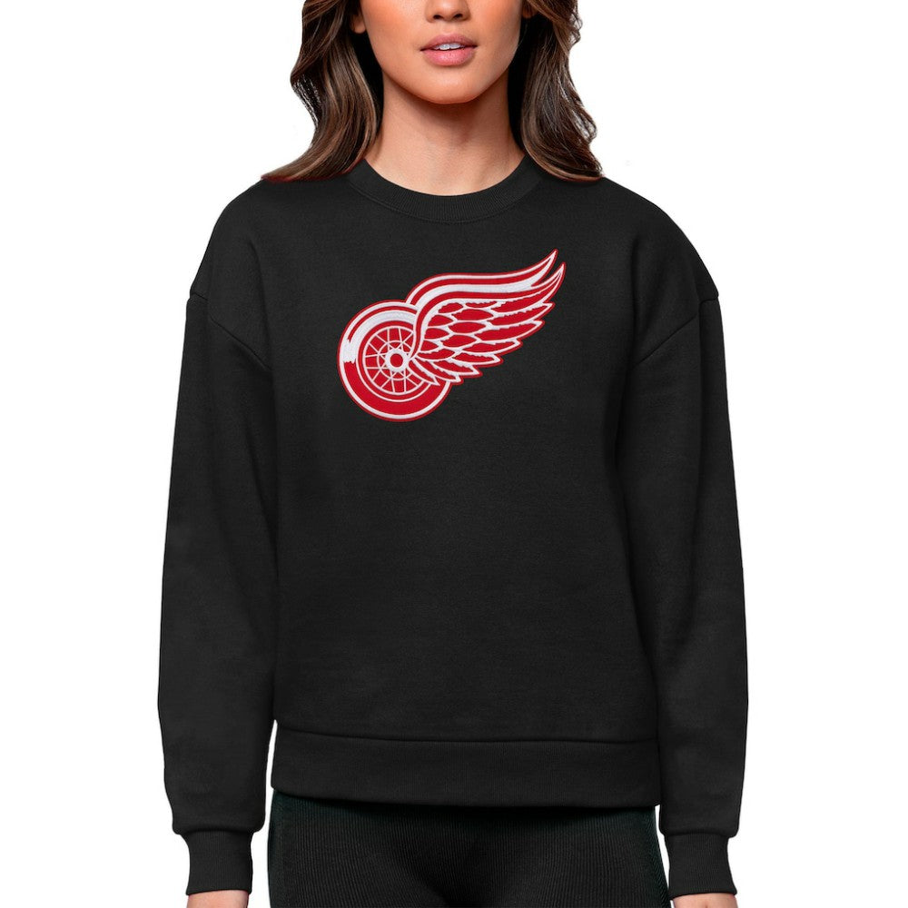 Detroit Red Wings Antigua Women's Team Logo Victory Crewneck Pullover Sweatshirt - Black | NHL online