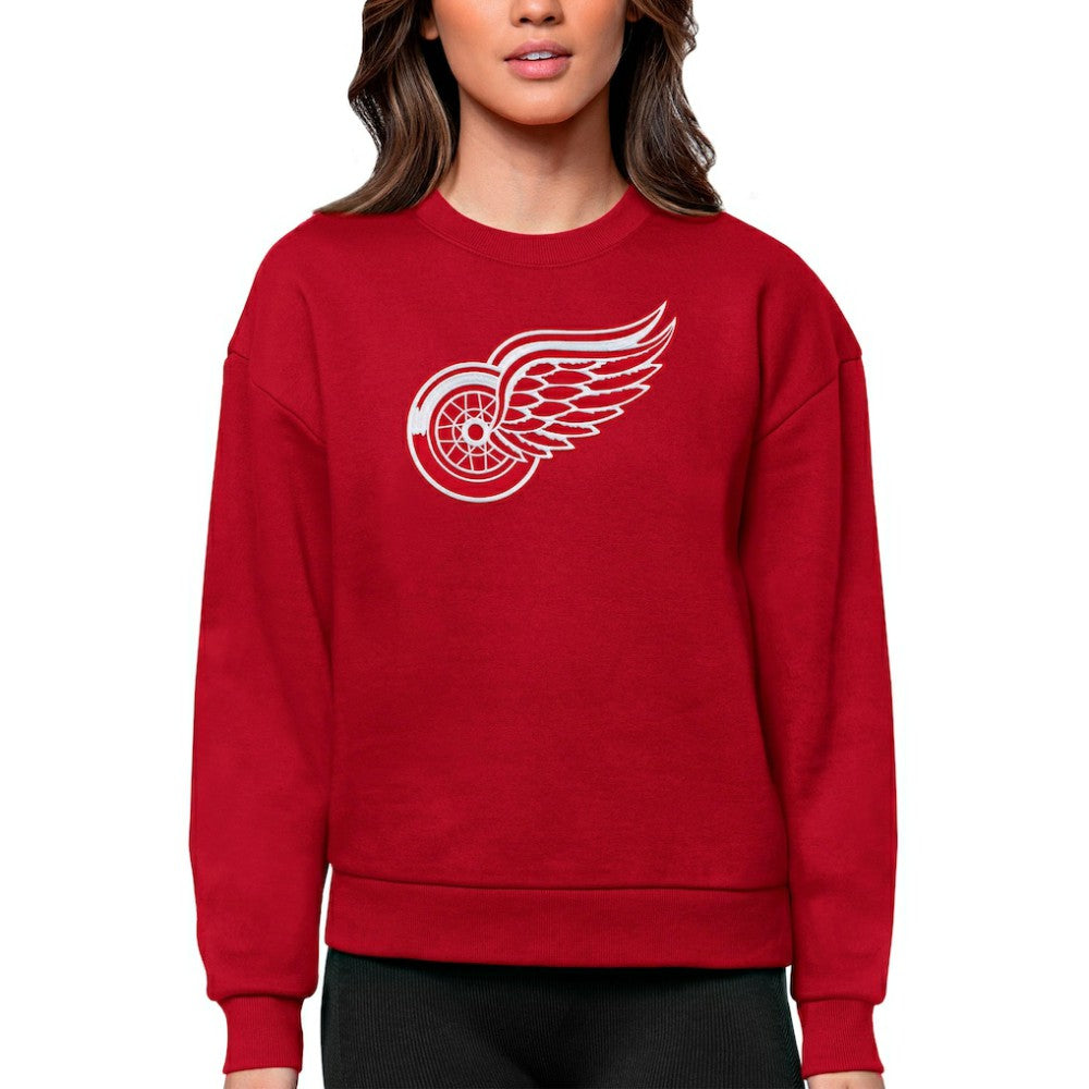 Detroit Red Wings Antigua Women's Team Logo Victory Crewneck Pullover Sweatshirt - Red | NHL Lifestyle