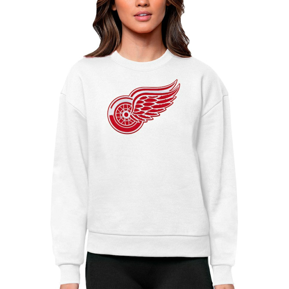 Detroit Red Wings Antigua Women's Team Logo Victory Crewneck Pullover Sweatshirt - White | NHL near me
