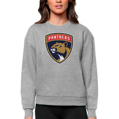 Florida Panthers Antigua Women's Team Logo Victory Crewneck Pullover Sweatshirt - Heather Gray | NHL discount