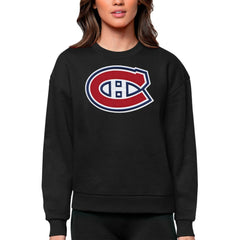 Montreal Canadiens Antigua Women's Team Logo Victory Crewneck Pullover Sweatshirt - Black | NHL online