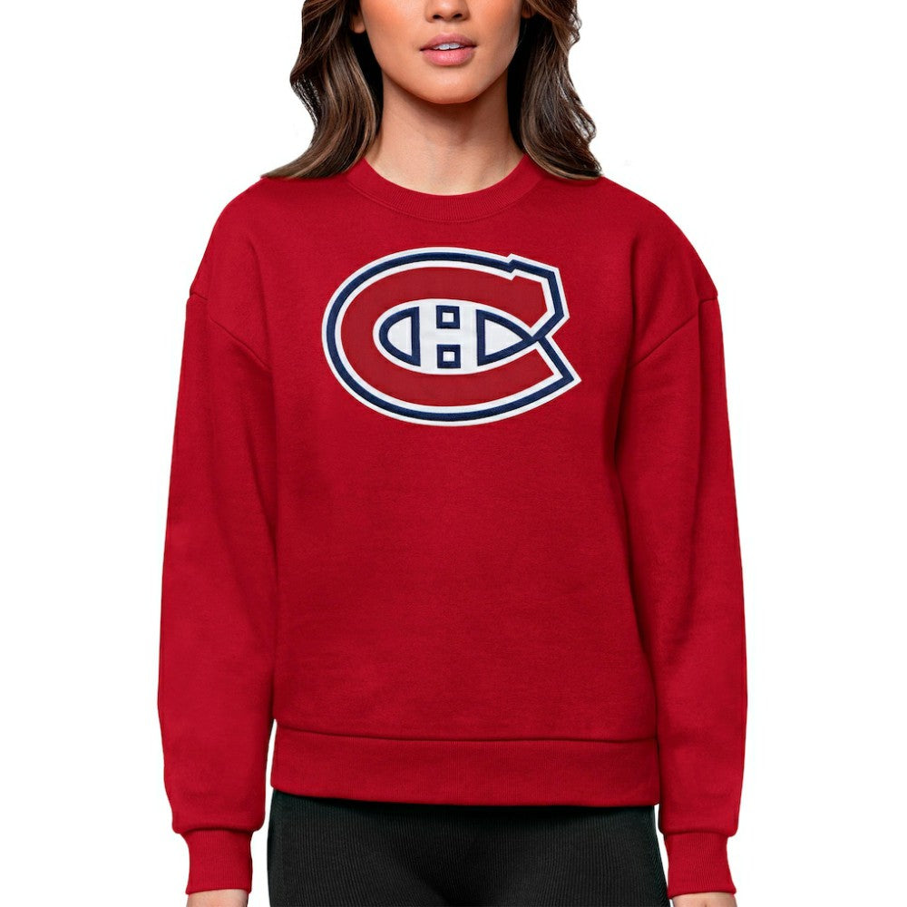 Montreal Canadiens Antigua Women's Team Logo Victory Crewneck Pullover Sweatshirt - Red | NHL discount