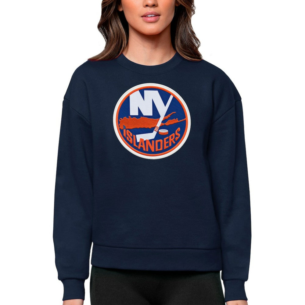 New York Islanders Antigua Women's Team Logo Victory Crewneck Pullover Sweatshirt - Navy | NHL discount