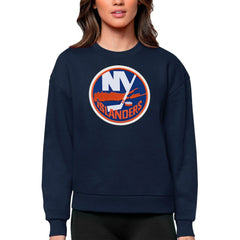 New York Islanders Antigua Women's Team Logo Victory Crewneck Pullover Sweatshirt - Navy | NHL discount