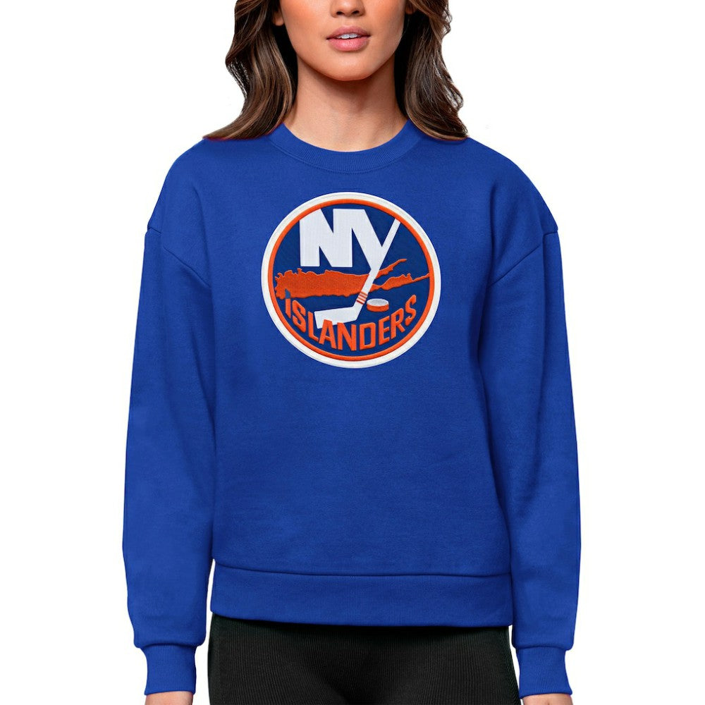 New York Islanders Antigua Women's Team Logo Victory Crewneck Pullover Sweatshirt - Royal | NHL sale
