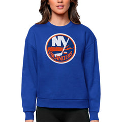 New York Islanders Antigua Women's Team Logo Victory Crewneck Pullover Sweatshirt - Royal | NHL sale