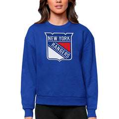 New York Rangers Antigua Women's Team Logo Victory Crewneck Pullover Sweatshirt - Royal | NHL online
