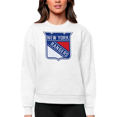 New York Rangers Antigua Women's Team Logo Victory Crewneck Pullover Sweatshirt - White | NHL near me