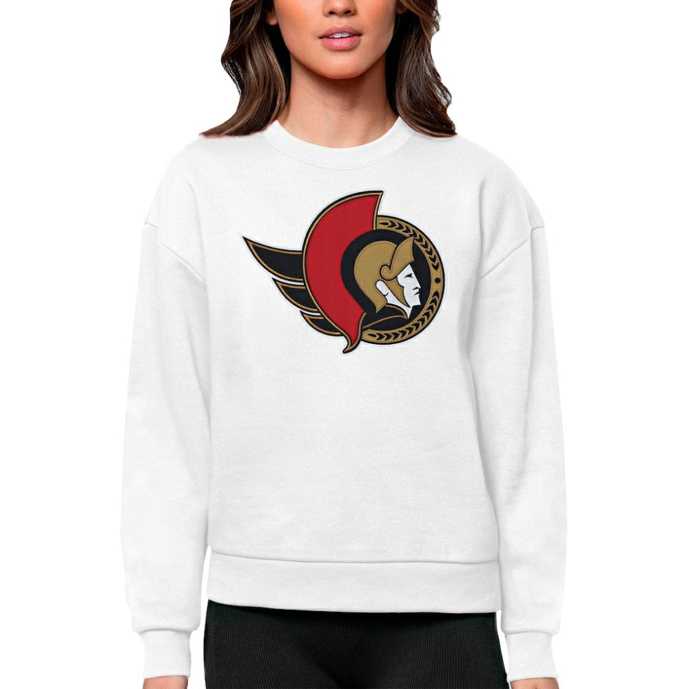 Ottawa Senators Antigua Women's Team Logo Victory Crewneck Pullover Sweatshirt - White | NHL sale