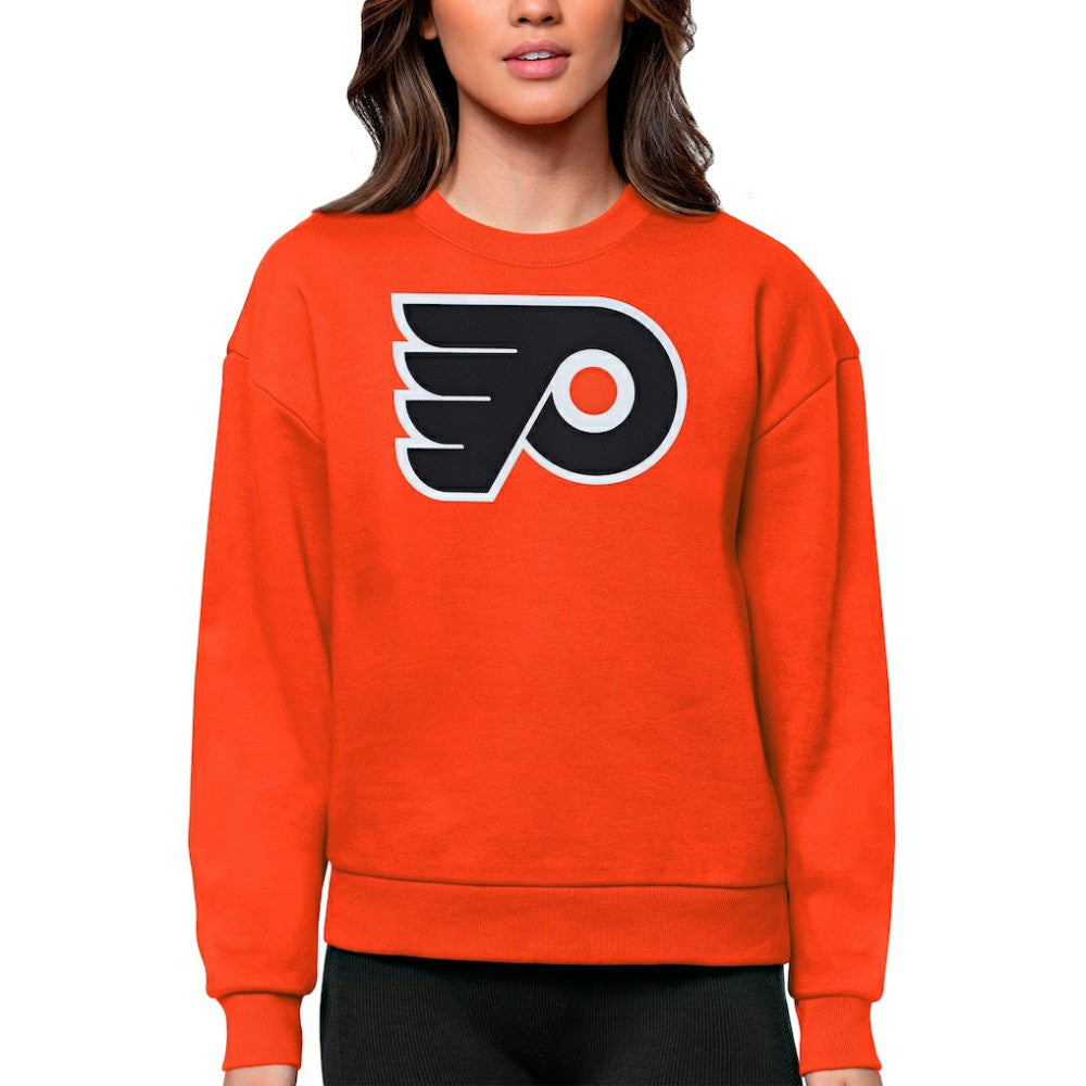 Philadelphia Flyers Antigua Women's Team Logo Victory Crewneck Pullover Sweatshirt - Orange | NHL online