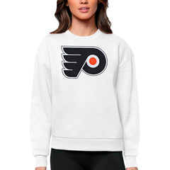 Philadelphia Flyers Antigua Women's Team Logo Victory Crewneck Pullover Sweatshirt - White | NHL near me