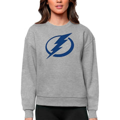 Tampa Bay Lightning Antigua Women's Team Logo Victory Crewneck Pullover Sweatshirt - Heather Gray | NHL near me