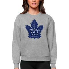 Toronto Maple Leafs Antigua Women's Team Logo Victory Crewneck Pullover Sweatshirt - Heather Gray | NHL online