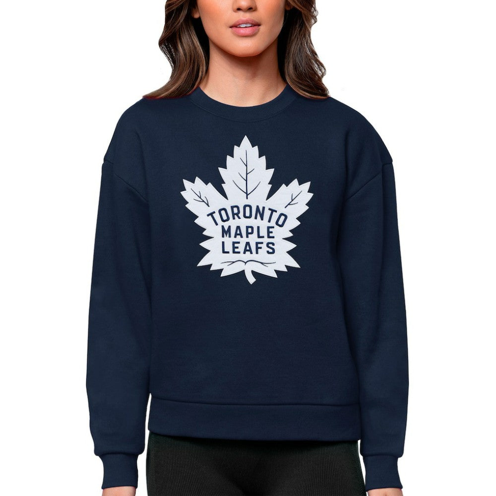 Toronto Maple Leafs Antigua Women's Team Logo Victory Crewneck Pullover Sweatshirt - Navy | NHL discount