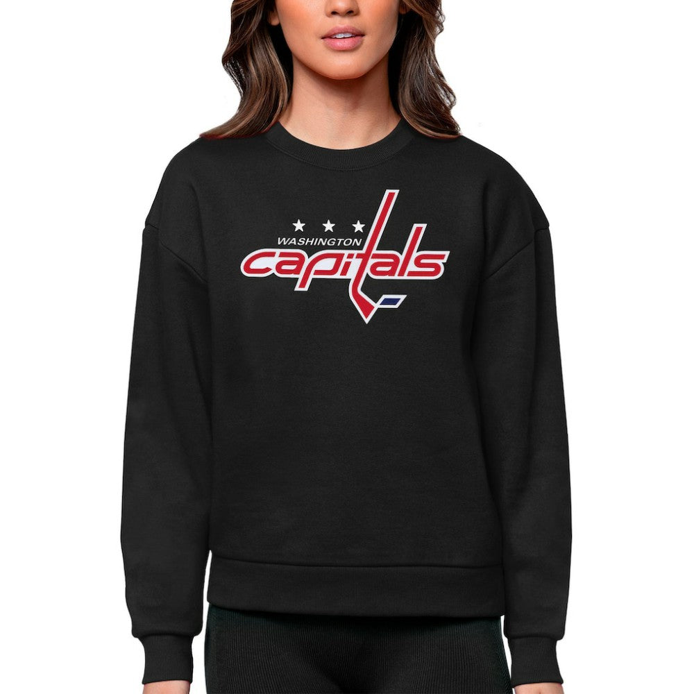 Washington Capitals Antigua Women's Team Logo Victory Crewneck Pullover Sweatshirt - Black | NHL sale