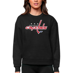 Washington Capitals Antigua Women's Team Logo Victory Crewneck Pullover Sweatshirt - Black | NHL sale