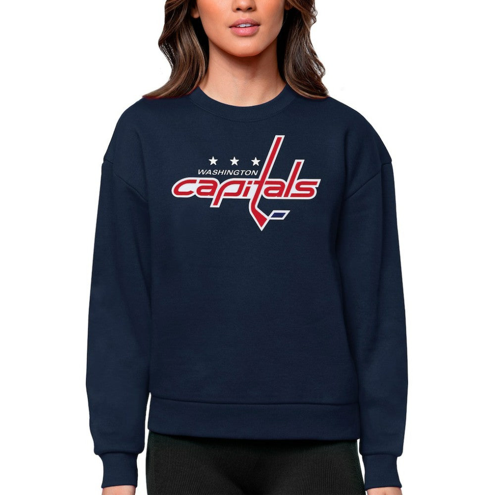 Washington Capitals Antigua Women's Team Logo Victory Crewneck Pullover Sweatshirt - Navy | NHL sale