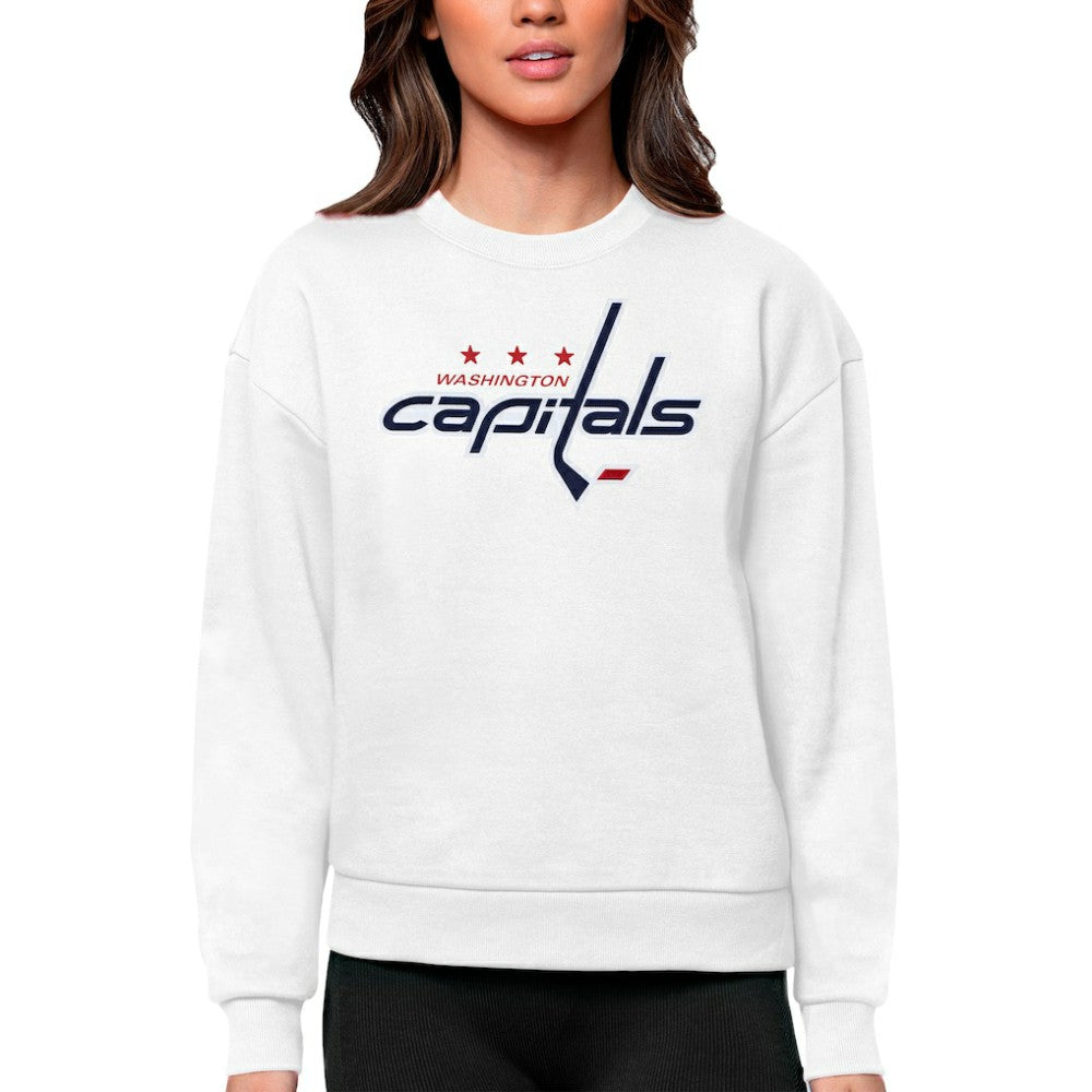 Washington Capitals Antigua Women's Team Logo Victory Crewneck Pullover Sweatshirt - White | NHL on sale